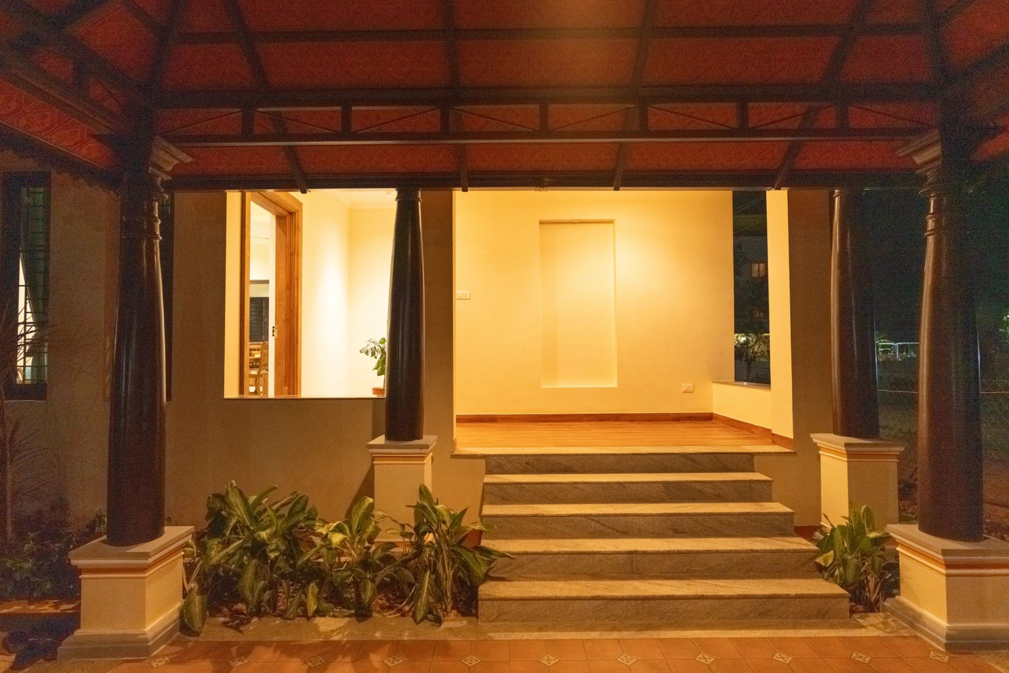 Night view of Nadhima Heritage Villas entrance