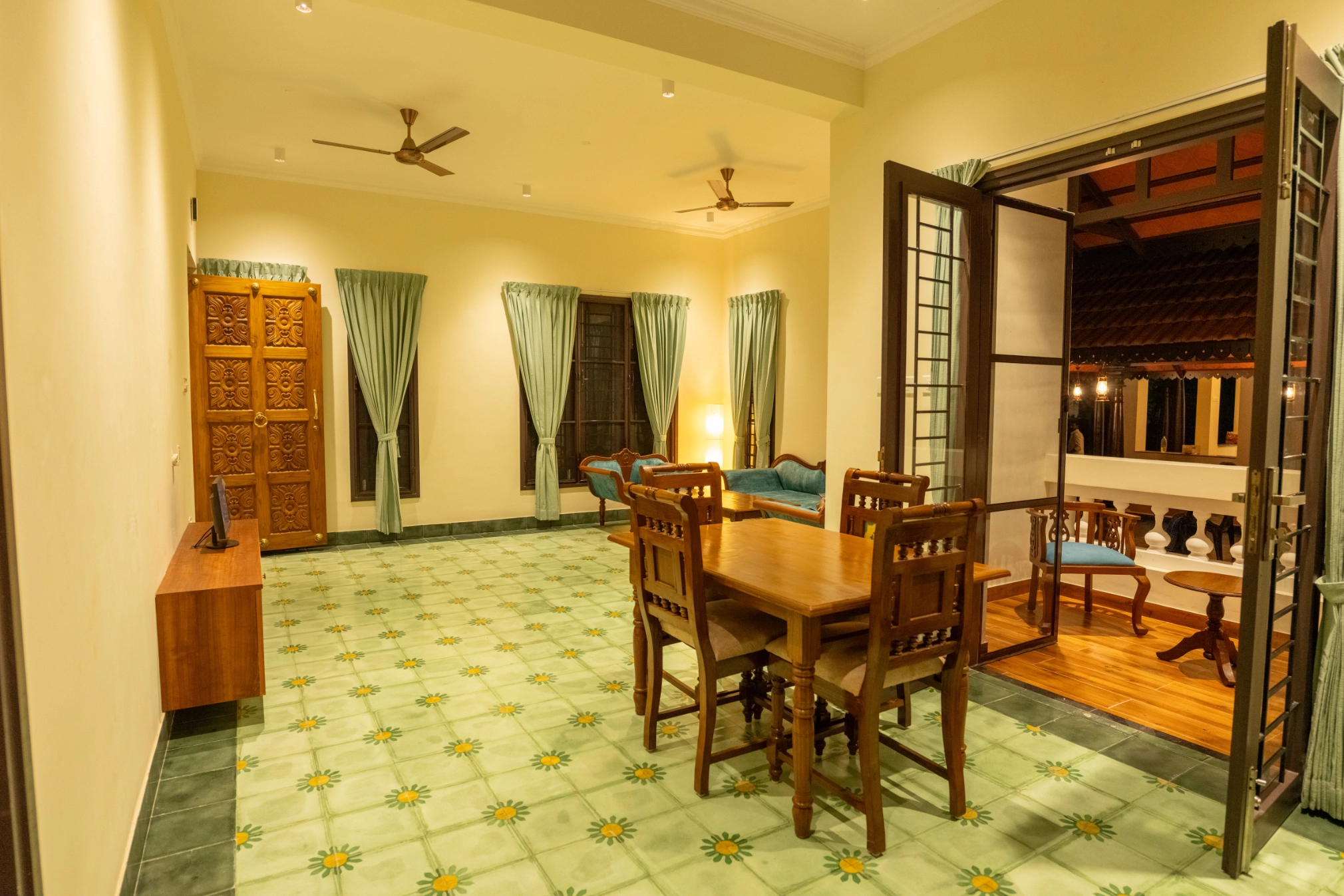 Spacious dining hall for family gatherings