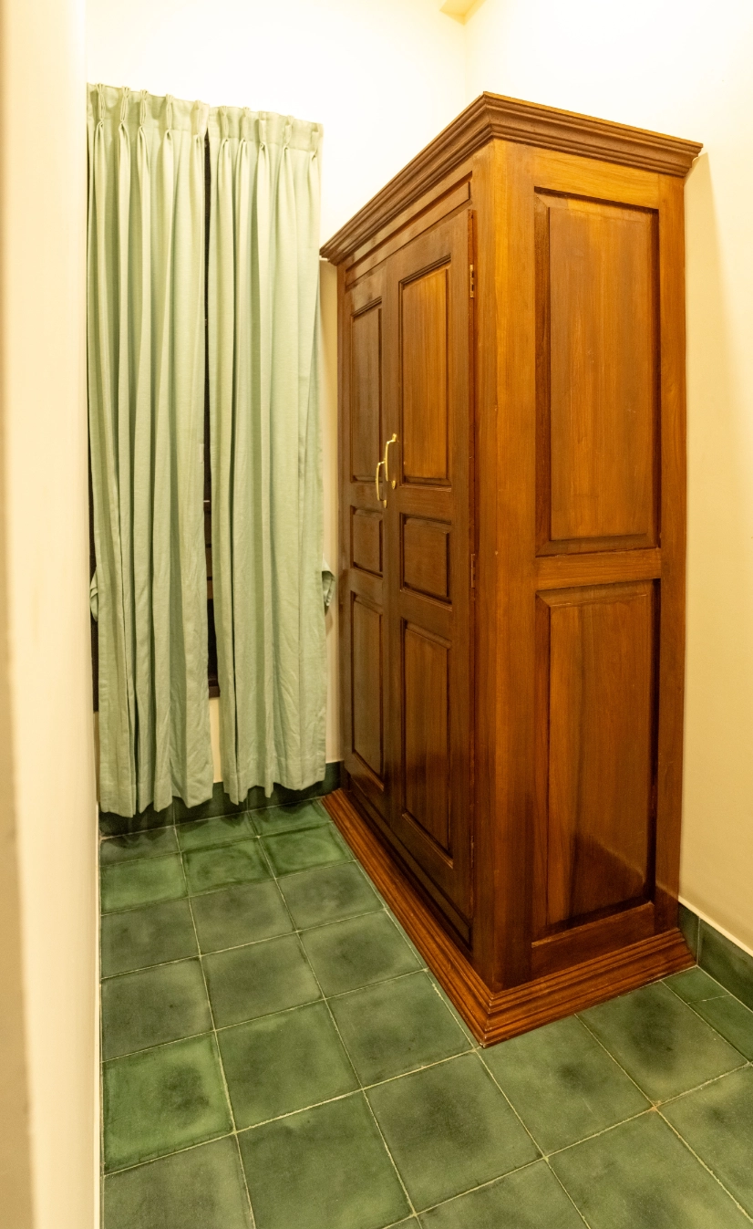 Wooden wardrobe inside luxury heritage suite